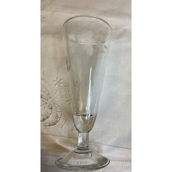 Vintage Princess House Heritage Etched Parfait Glasses Pilsner Flutes Set of 4 - Picture 2 of 9